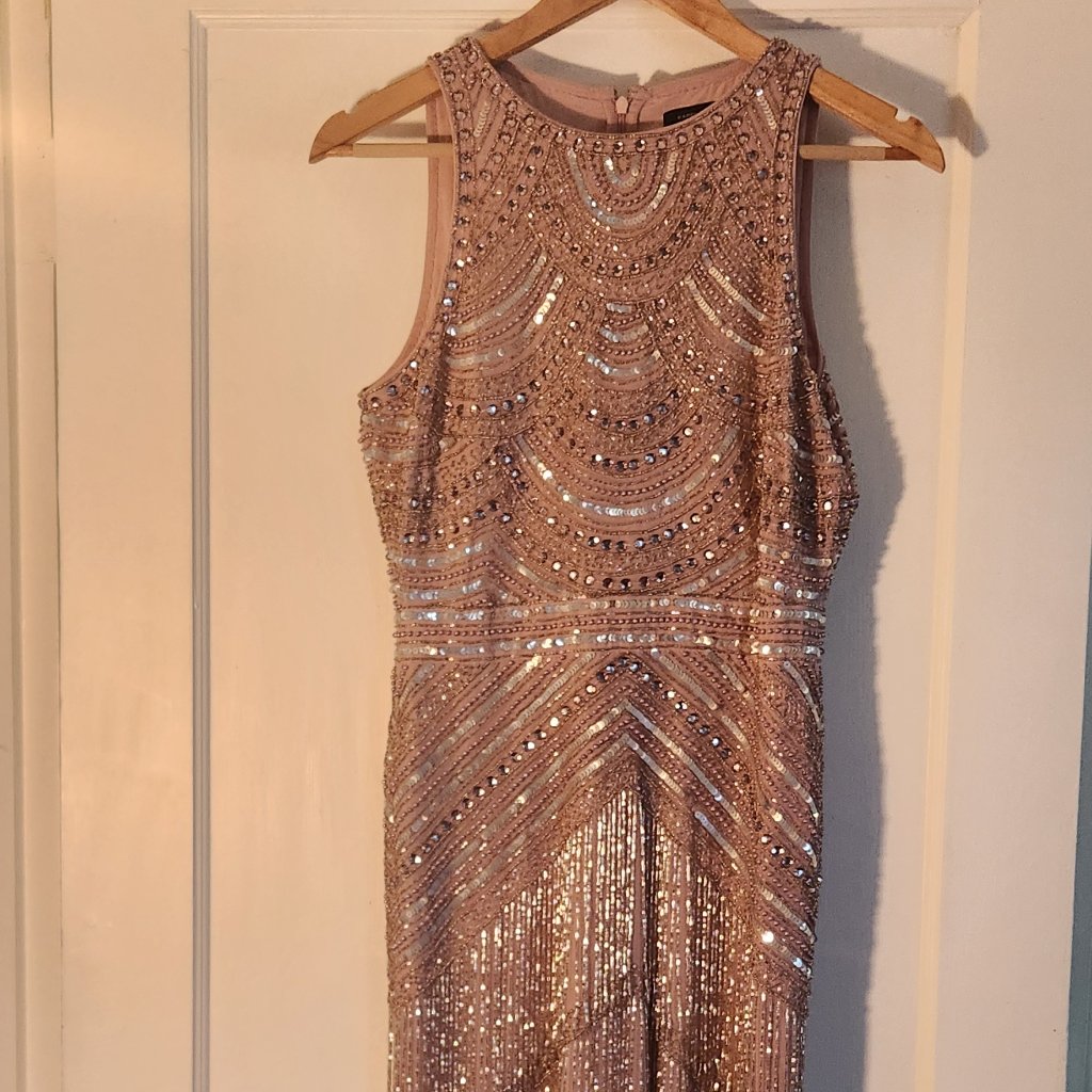 Stunning Karen Mille Beaded And Fringed Mini Dress